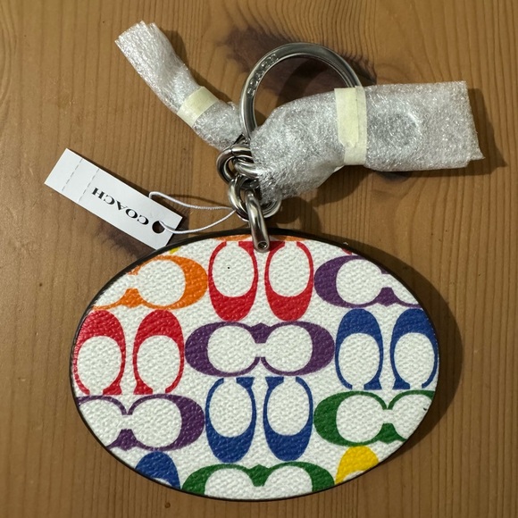 🌈 Coach Skate Not Hate Bag Charm In Rainbow Signature Canvas - Picture 4 of 8